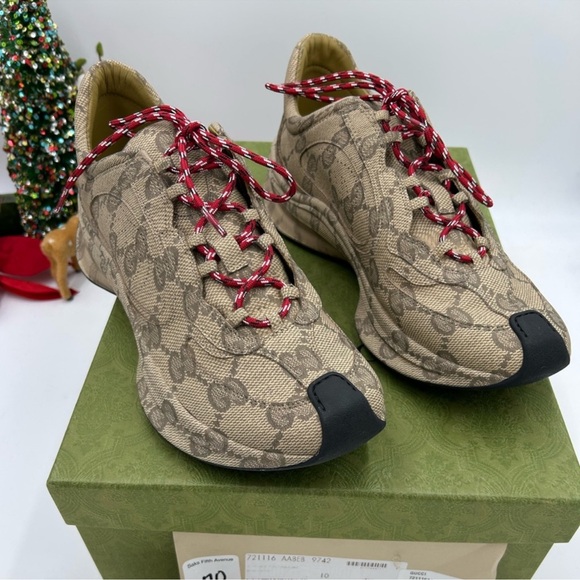 Men’s Gucci GG logo print run sneakers size handmade in Italy - Picture 1 of 8